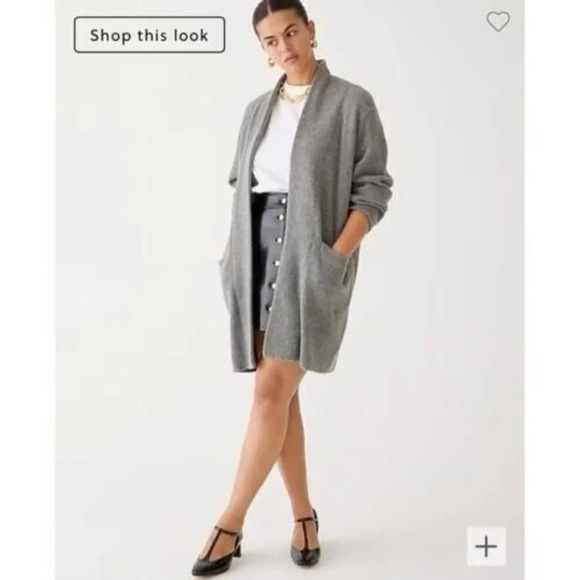 J. Crew Gray Cocoon Merino Wool Alpaca Blend Sweater Blazer Size XS - Picture 1 of 9